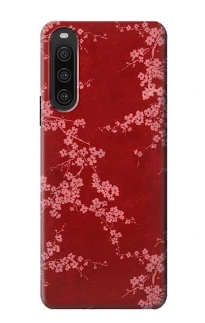 S3817 Red Floral Cherry blossom Pattern Case For Sony Xperia 10 V