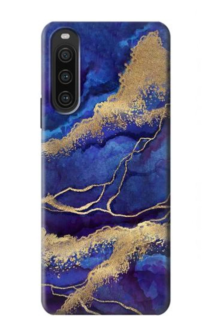 S3906 Navy Blue Purple Marble Case For Sony Xperia 10 V