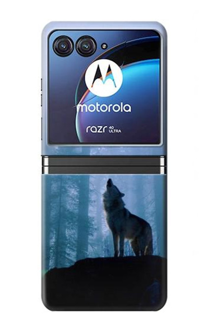 S0935 Wolf Howling in Forest Case For Motorola Razr 40 Ultra