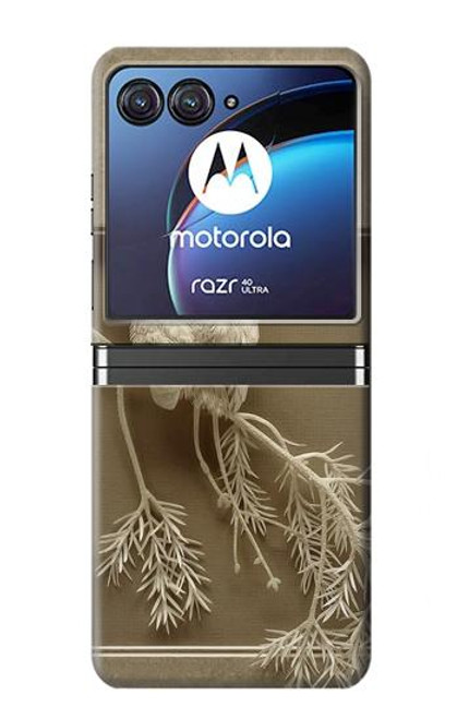 S1386 Paper Sculpture Owl Case For Motorola Razr 40 Ultra
