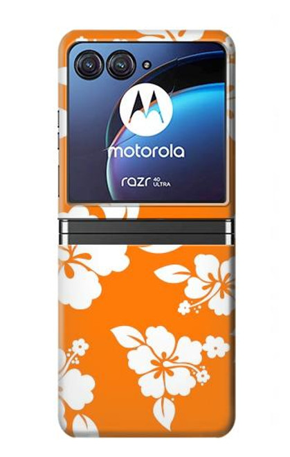 S2245 Hawaiian Hibiscus Orange Pattern Case For Motorola Razr 40 Ultra