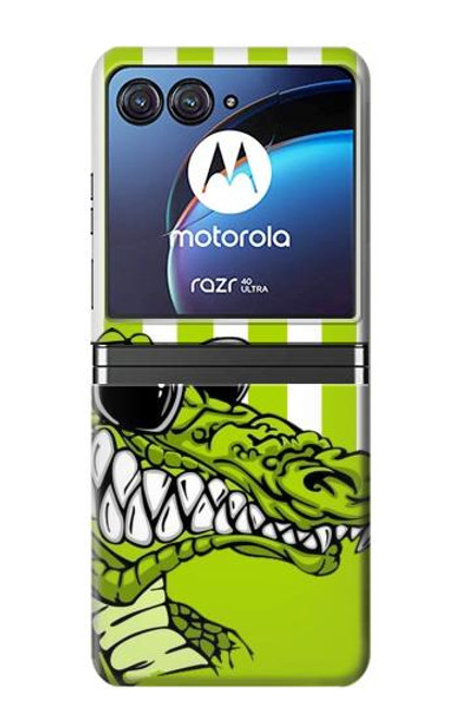 S2323 Funny Green Alligator Crocodile Case For Motorola Razr 40 Ultra