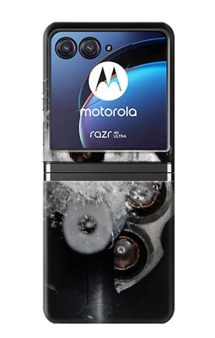 S2387 Gun Bullet Hole Glass Case For Motorola Razr 40 Ultra