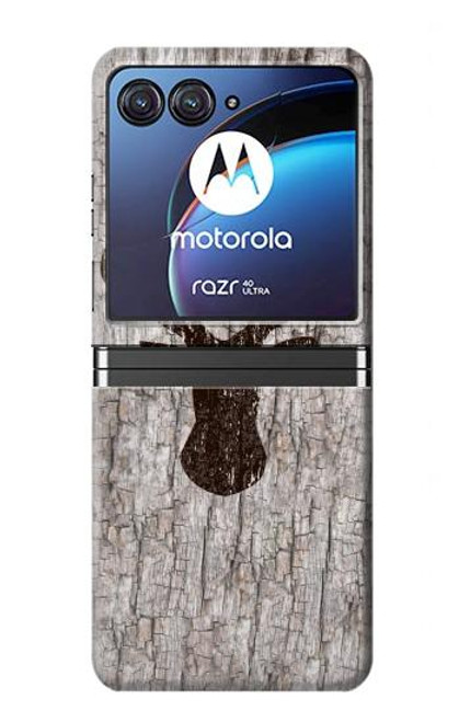 S2505 Reindeer Head Old Wood Texture Graphic Case For Motorola Razr 40 Ultra