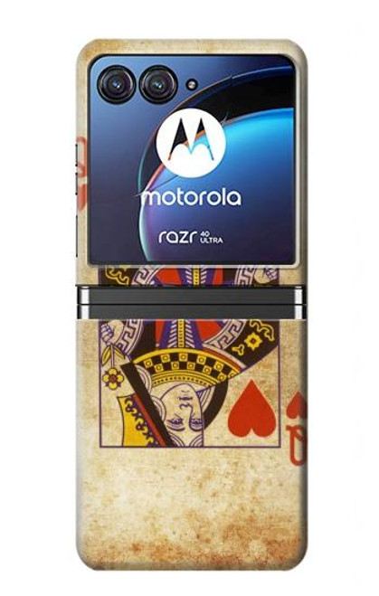 S2833 Poker Card Queen Hearts Case For Motorola Razr 40 Ultra