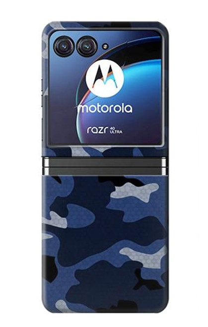 S2959 Navy Blue Camo Camouflage Case For Motorola Razr 40 Ultra