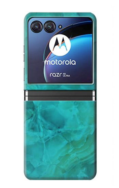 S3147 Aqua Marble Stone Case For Motorola Razr 40 Ultra