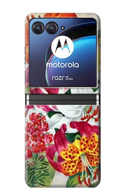 S3205 Retro Art Flowers Case For Motorola Razr 40 Ultra