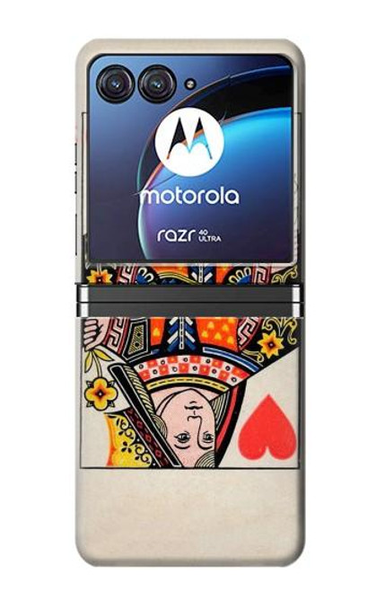 S3429 Queen Hearts Card Case For Motorola Razr 40 Ultra