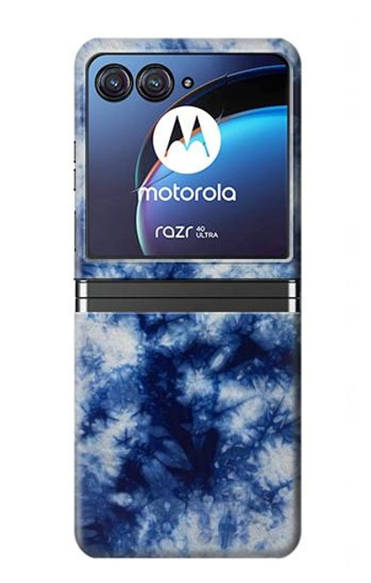 S3439 Fabric Indigo Tie Dye Case For Motorola Razr 40 Ultra