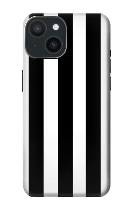 S2297 Black and White Vertical Stripes Case For iPhone 15