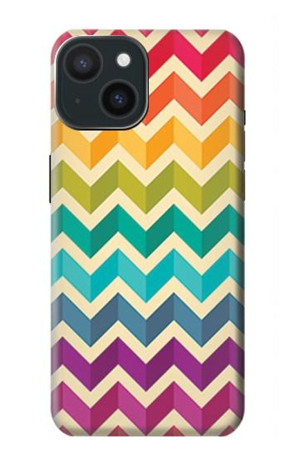 S2362 Rainbow Colorful Shavron Zig Zag Pattern Case For iPhone 15