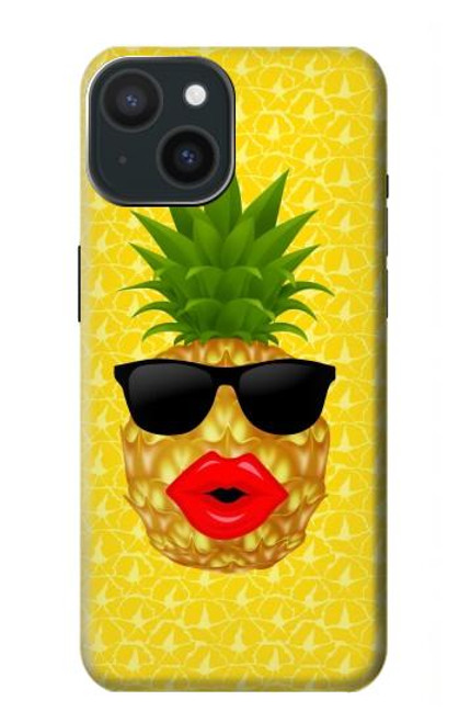 S2443 Funny Pineapple Sunglasses Kiss Case For iPhone 15