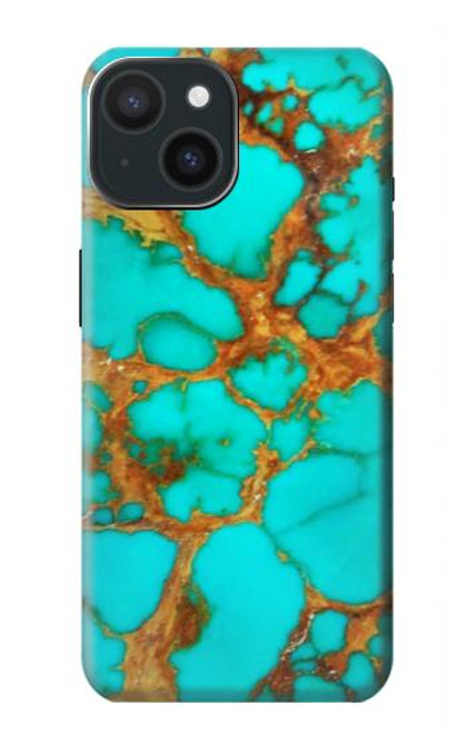 S2688 Aqua Copper Turquoise Gemstone Graphic Case For iPhone 15