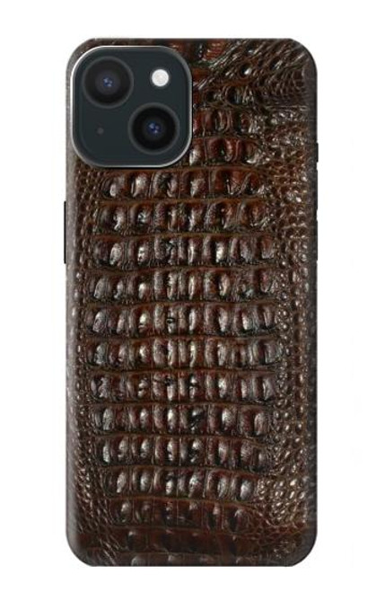 S2850 Brown Skin Alligator Graphic Printed Case For iPhone 15