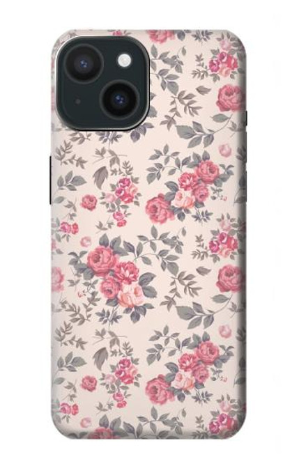 S3095 Vintage Rose Pattern Case For iPhone 15