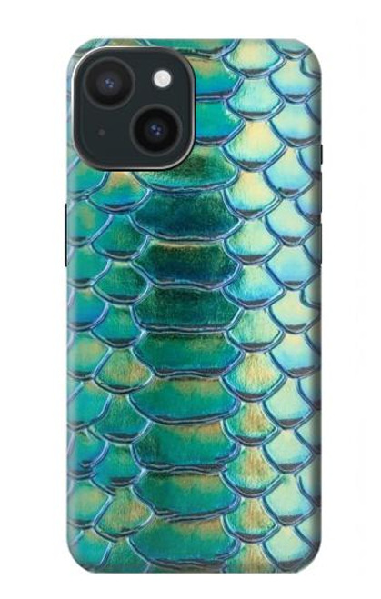 S3414 Green Snake Scale Graphic Print Case For iPhone 15