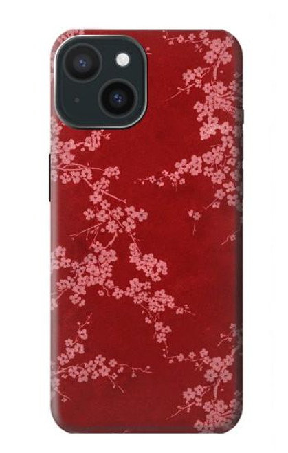 S3817 Red Floral Cherry blossom Pattern Case For iPhone 15