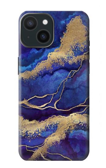 S3906 Navy Blue Purple Marble Case For iPhone 15