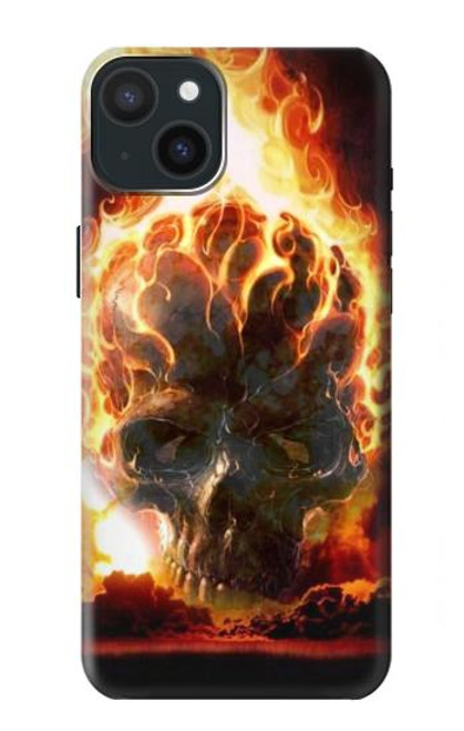 S0863 Hell Fire Skull Case For iPhone 15 Plus