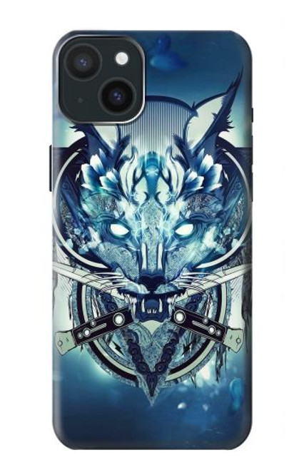 S1135 Wolf with knives Rock Case For iPhone 15 Plus