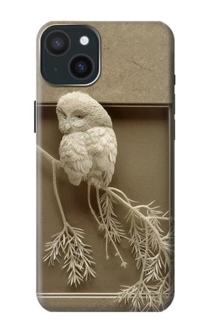 S1386 Paper Sculpture Owl Case For iPhone 15 Plus
