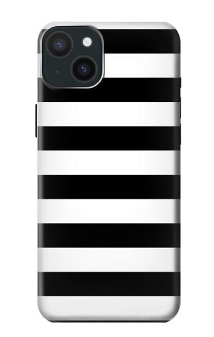 S1596 Black and White Striped Case For iPhone 15 Plus