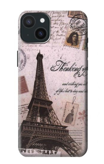S2211 Paris Postcard Eiffel Tower Case For iPhone 15 Plus