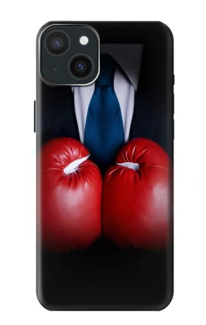 S2261 Businessman Black Suit With Boxing Gloves Case For iPhone 15 Plus