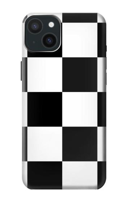 S2492 Black and White Check Case For iPhone 15 Plus