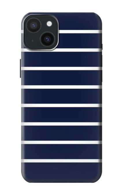 S2767 Navy White Striped Case For iPhone 15 Plus