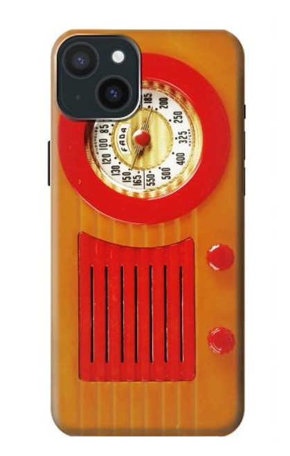 S2780 Vintage Orange Bakelite Radio Case For iPhone 15 Plus