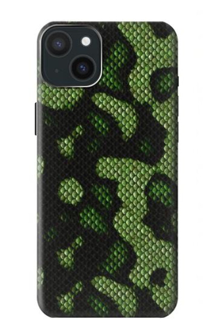 S2877 Green Snake Skin Graphic Printed Case For iPhone 15 Plus