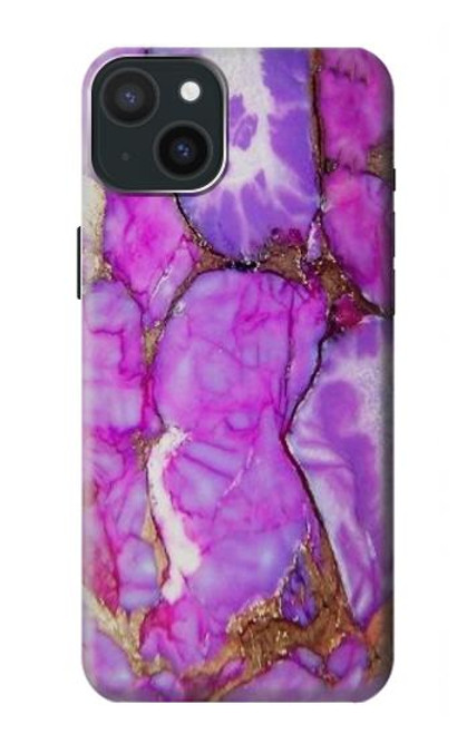 S2907 Purple Turquoise Stone Case For iPhone 15 Plus