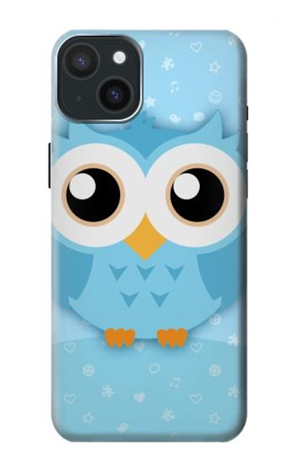 S3029 Cute Blue Owl Case For iPhone 15 Plus