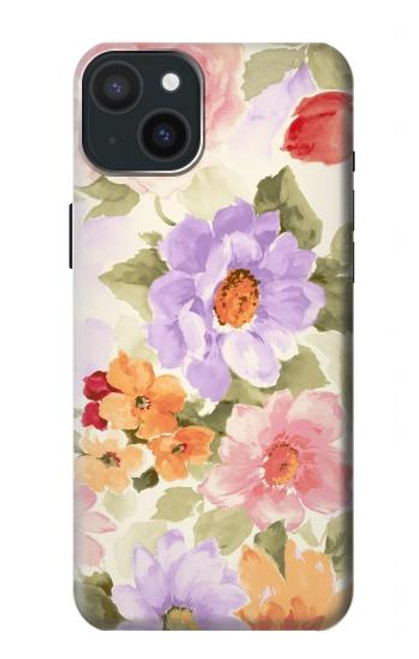 S3035 Sweet Flower Painting Case For iPhone 15 Plus