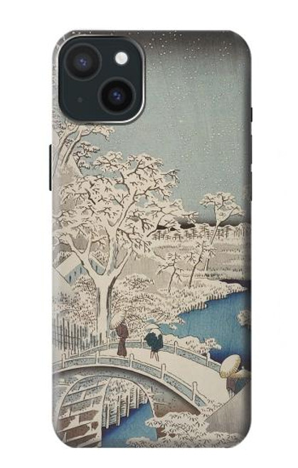 S3350 Utagawa Hiroshige Drum Bridge Yuhi Hill in Meguro Case For iPhone 15 Plus