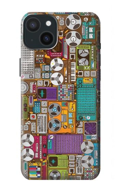 S3879 Retro Music Doodle Case For iPhone 15 Plus