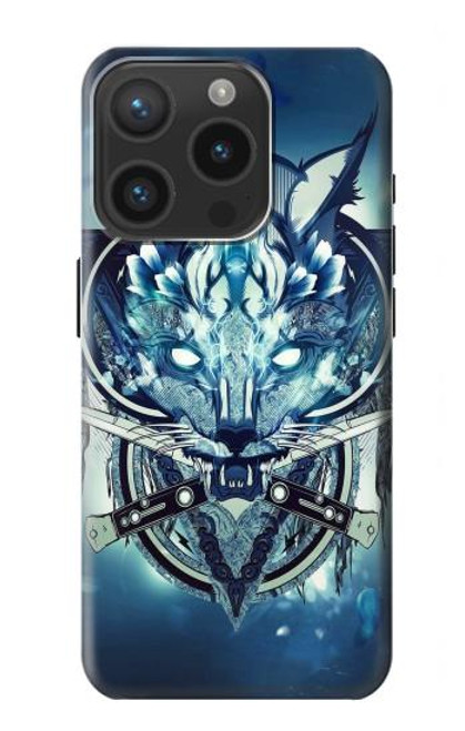 S1135 Wolf with knives Rock Case For iPhone 15 Pro