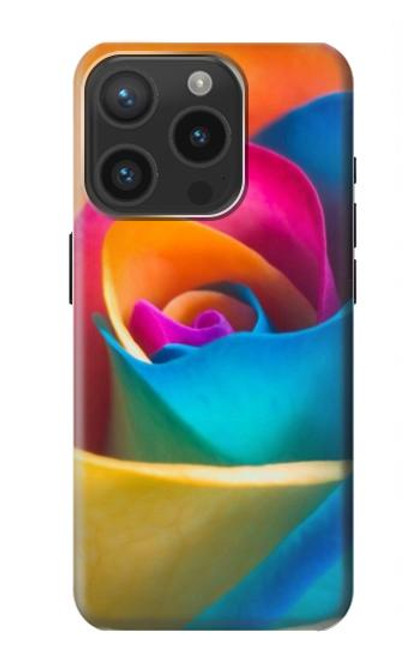 S1671 Rainbow Colorful Rose Case For iPhone 15 Pro