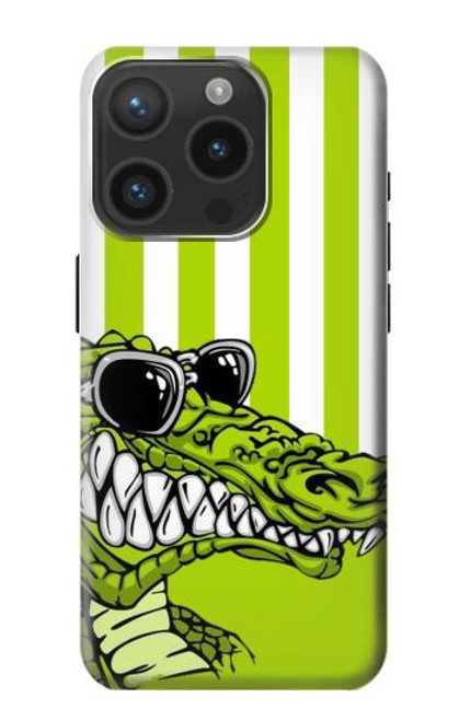 S2323 Funny Green Alligator Crocodile Case For iPhone 15 Pro