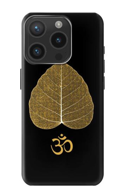 S2331 Gold Leaf Buddhist Om Symbol Case For iPhone 15 Pro