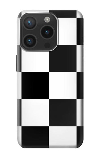 S2492 Black and White Check Case For iPhone 15 Pro