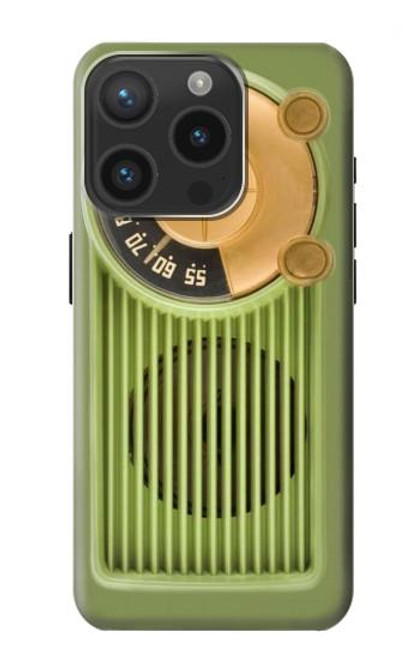 S2656 Vintage Bakelite Radio Green Case For iPhone 15 Pro