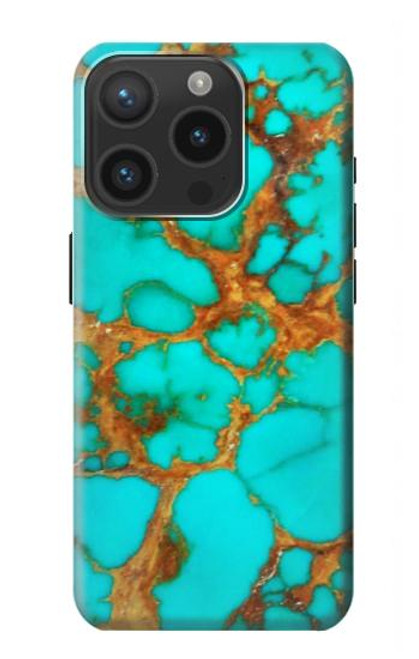 S2688 Aqua Copper Turquoise Gemstone Graphic Case For iPhone 15 Pro