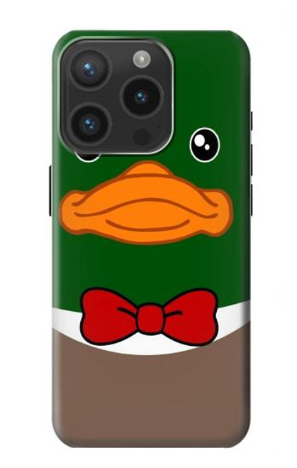 S2762 Green Head Mallard Duck Tuxedo Cartoon Case For iPhone 15 Pro