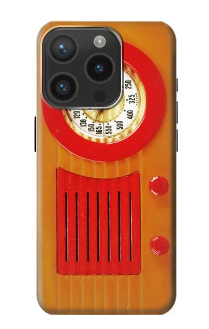S2780 Vintage Orange Bakelite Radio Case For iPhone 15 Pro
