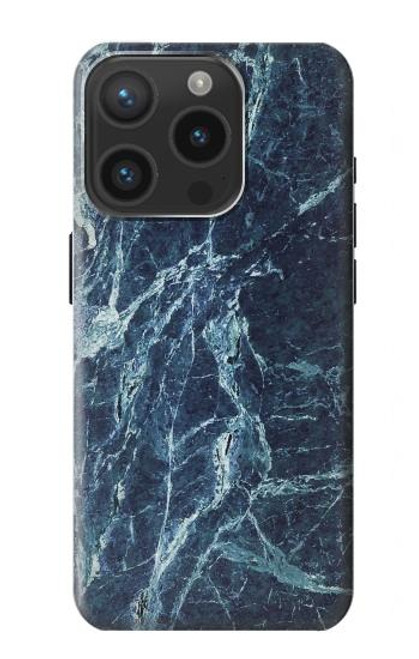 S2799 Light Blue Marble Stone Graphic Printed Case For iPhone 15 Pro