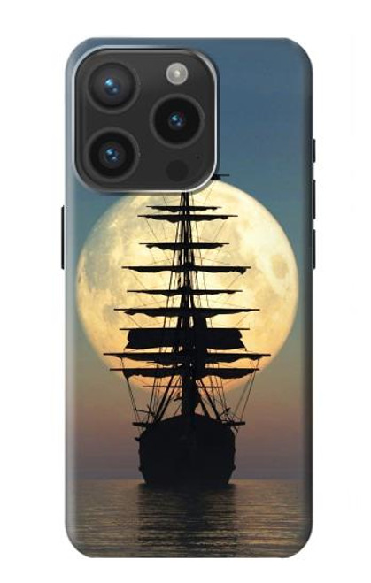 S2897 Pirate Ship Moon Night Case For iPhone 15 Pro