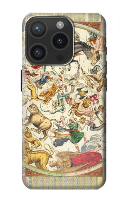 S3145 Antique Constellation Star Sky Map Case For iPhone 15 Pro